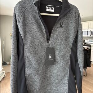 Spyder Gray and Black Quarter-Zip Pullover